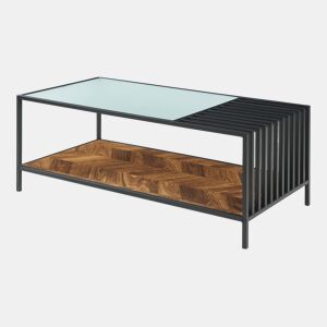 Mesa de centro Pärghos 120x60x45 cm pretocarvalho, escuro en.casa