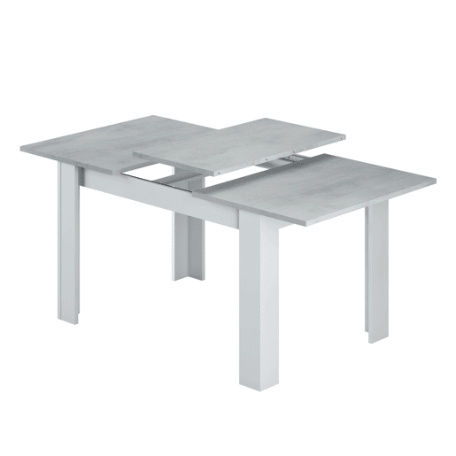 Conjunto de mesa extensÃvel e 4 cadeiras em branco e cinza cimento Conjunto de mesa extensÃvel e 4 cadeiras em branco e cinza cimento