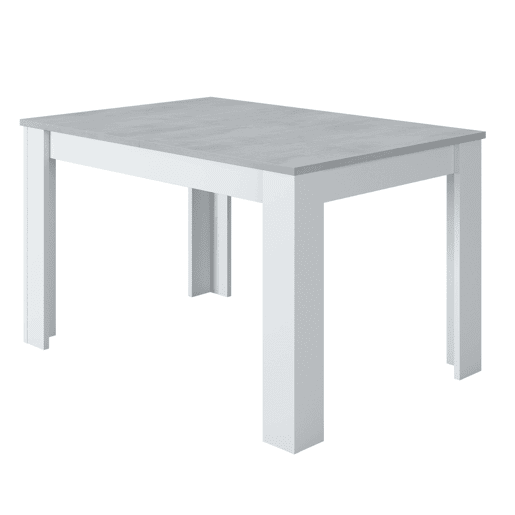 Conjunto de mesa extensÃvel e 4 cadeiras em branco e cinza cimento Conjunto de mesa extensÃvel e 4 cadeiras em branco e cinza cimento