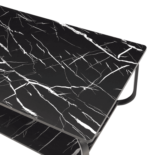 Mesa de centro Kolta 120x60x43 cm com aspeto de mármore, Preto en.casa