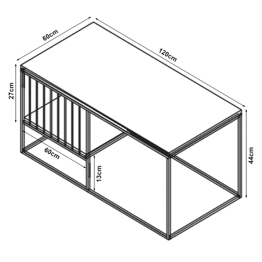 Mesa de centro Raukurg com prateleira 120x60x44 cm Mármore preto en.casa