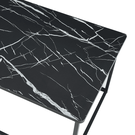 Mesa de centro Raukurg com prateleira 120x60x44 cm Mármore preto en.casa