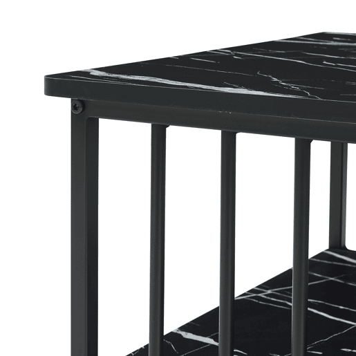 Mesa de centro Raukurg com prateleira 120x60x44 cm Mármore preto en.casa