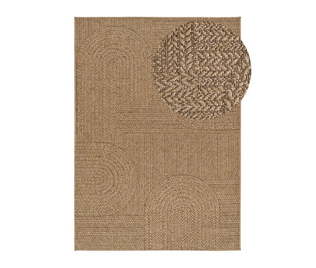 Alfombra exterior/interior geométrica efecto yute natural acra, 80x150 cm - atticgo