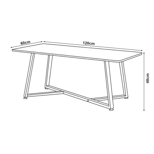 Mesa de centro Riskiften 120x60x48 cm com Aspeto de mármore, Preto en.casa