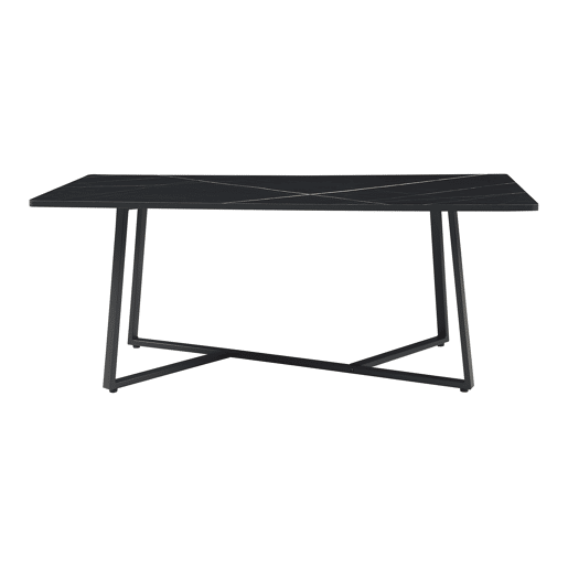 Mesa de centro Riskiften 120x60x48 cm com Aspeto de mármore, Preto en.casa