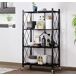 Estantería plegable HomeMiYN de 3 a 4 niveles, multifuncional Estantería plegable HomeMiYN de 3 a 4 niveles, multifuncional Negro