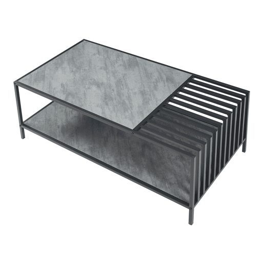 Mesa de centro Pärghos 120x60x45 cm pretoconcreto en.casa
