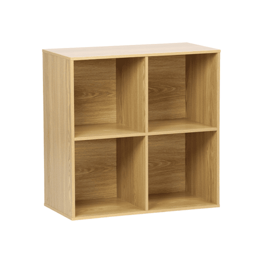 Biblioteca, módulo de armazenamento de 4 compartimentos, Kompo, Carvalho, 70x35x70 cm Biblioteca, módulo de armazenamento de 4 compartimentos, Kompo, Carvalho, 70x35x70 cm