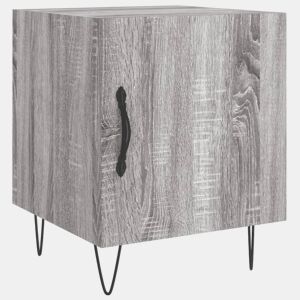 vidaXL Mesa cabeceira 40x40x50 cm derivados de madeira cinzento sonoma