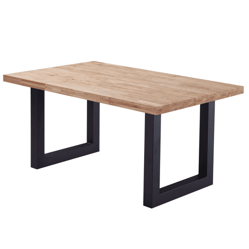 Conjunto de mesa e 2 bancos estilo industrial em carvalho nórdico e preto