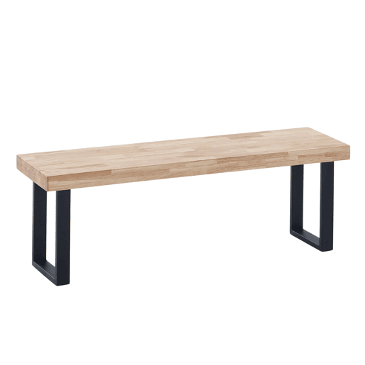 Conjunto de mesa e 2 bancos estilo industrial em carvalho nórdico e preto