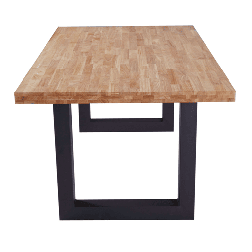 Conjunto de mesa e 2 bancos estilo industrial em carvalho nórdico e preto