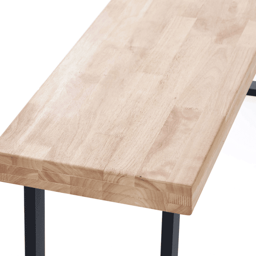 Conjunto de mesa e 2 bancos estilo industrial em carvalho nórdico e preto