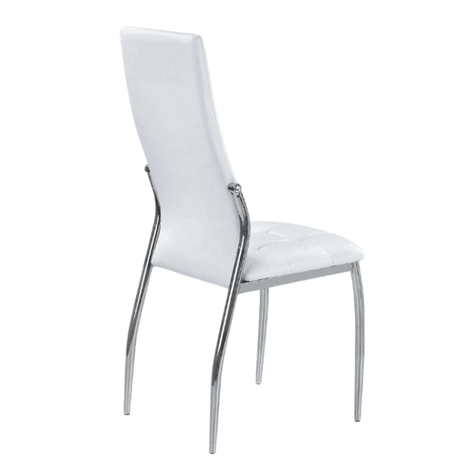 Conjunto de mesa extensível + 4 cadeiras em branco fosco e prata
