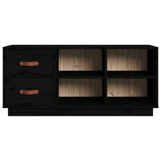vidaXL Banco sapateira 100x34x45 cm pinho maciço preto