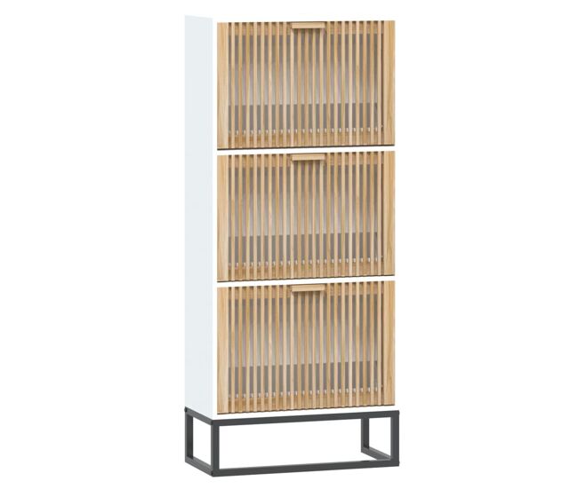 Vidaxl mueble zapatero madera contrachapada blanco 52x25x120 cm