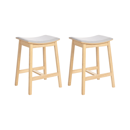 Conjunto de 2 bancos de bar DIXON Madeira Cinzento claro Conjunto de 2 bancos de bar DIXON Madeira Cinzento claro