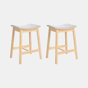 Conjunto de 2 bancos de bar DIXON Madeira Cinzento claro