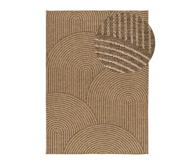 Alfombra exterior/interior geométrica efecto yute natural ACRA, 200x290 cm - ATTICGO