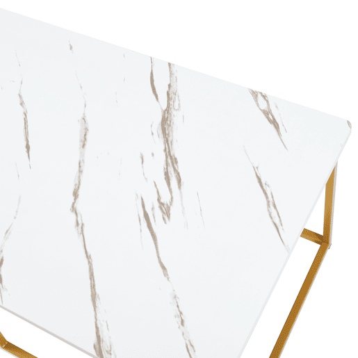 Mesa de centro Raukurg com prateleira 120x60x44 cm Mármore branco en.casa