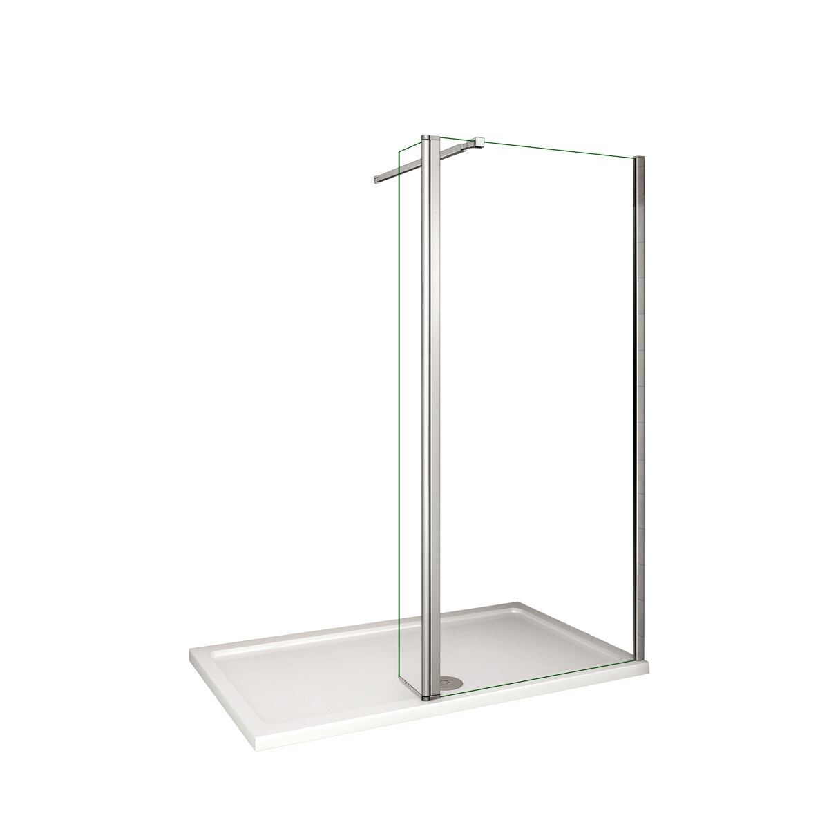 Mampara de ducha fija 2 hojas panel fijo+lateral giratorio vidrio 8mm antical con barra ajustable 73-120cm tamaño[(73.9-75.9)+40]x200cm