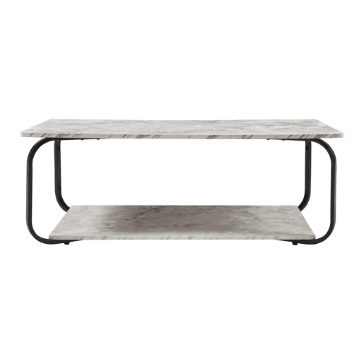 Mesa de centro Kolta 120x60x43 cm com aspeto de mármore, Branco en.casa
