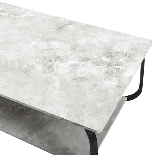 Mesa de centro Kolta 120x60x43 cm com aspeto de mármore, Branco en.casa