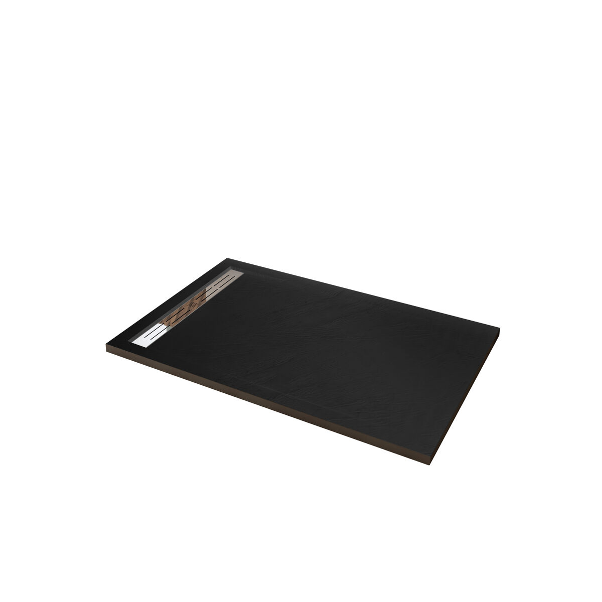 Plato de ducha rectangular pizarra gelcoat, válvula incluida 70x90