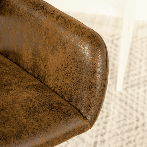 Banco giratório ROSS KD SUEDE CASTANHO PRETO D com rodas e altura ajustável