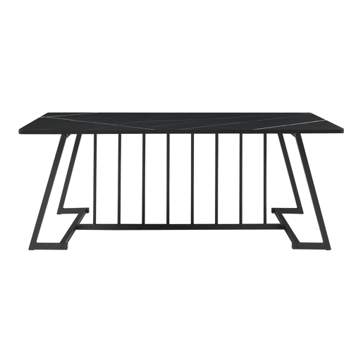Mesa de centro Nospoo 120x60x46 cm Aspeto mármore, Preto en.casa