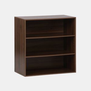Estante, biblioteca, módulo de armazenamento de 3 prateleiras, Kompo, Madeira de nogueira, 70x35x70 cm