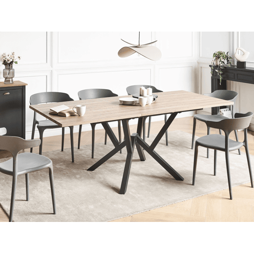 Mesa de jantar extensível ANSELL Castanho claro 160200 cm 90 cm