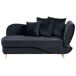 Beliani Chaise longue derecho Terciopelo MERI Beliani Chaise longue derecho Terciopelo MERI Negro