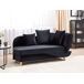 Beliani Chaise longue derecho Terciopelo MERI Beliani Chaise longue derecho Terciopelo MERI Negro