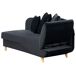 Beliani Chaise longue derecho Terciopelo MERI Beliani Chaise longue derecho Terciopelo MERI Negro
