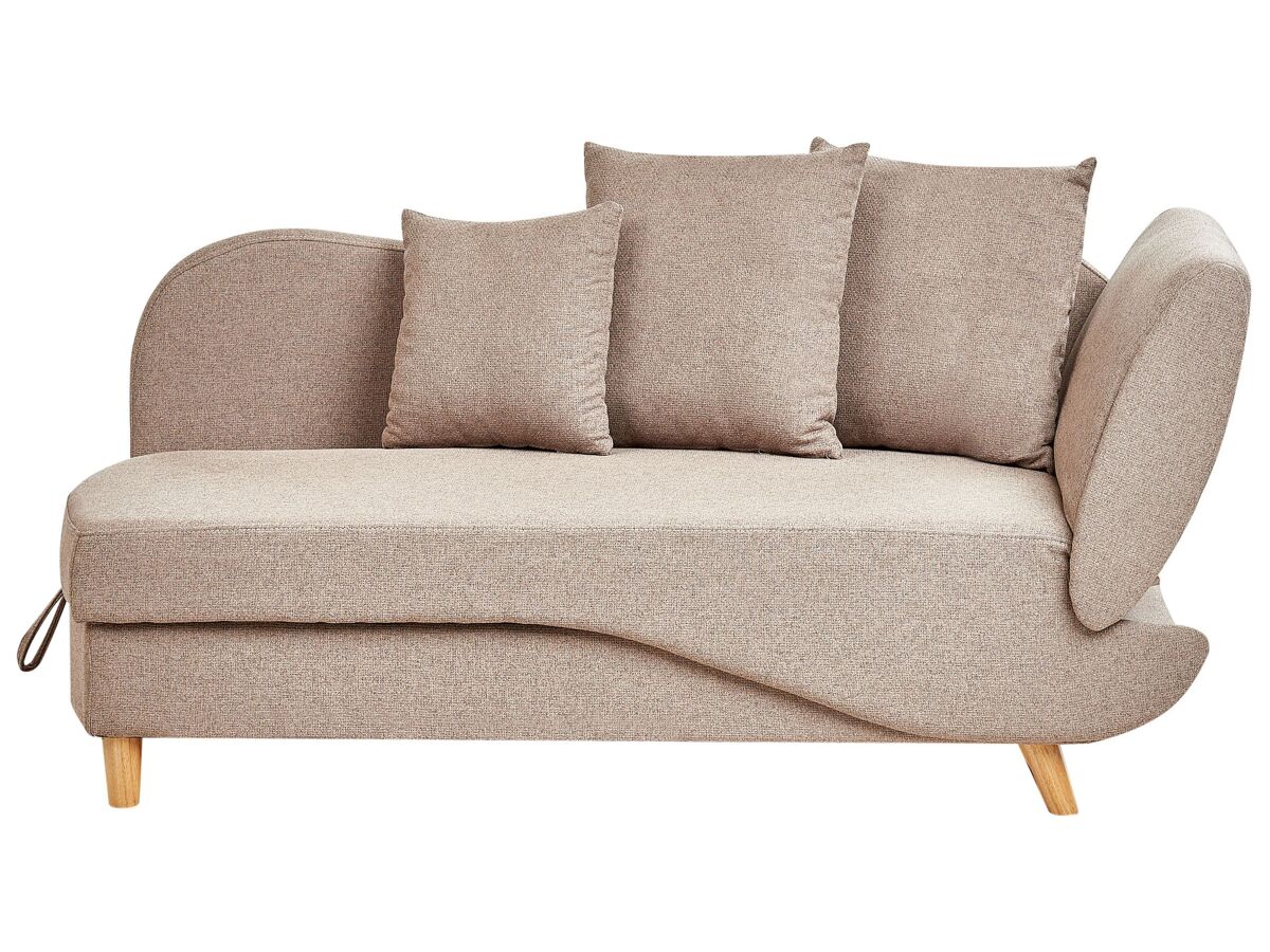 Beliani Chaise longue derecho Lino sintético MERI