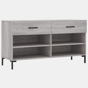 vidaXL Banco sapateira 102x35x55 cm derivados madeira cinzento sonoma