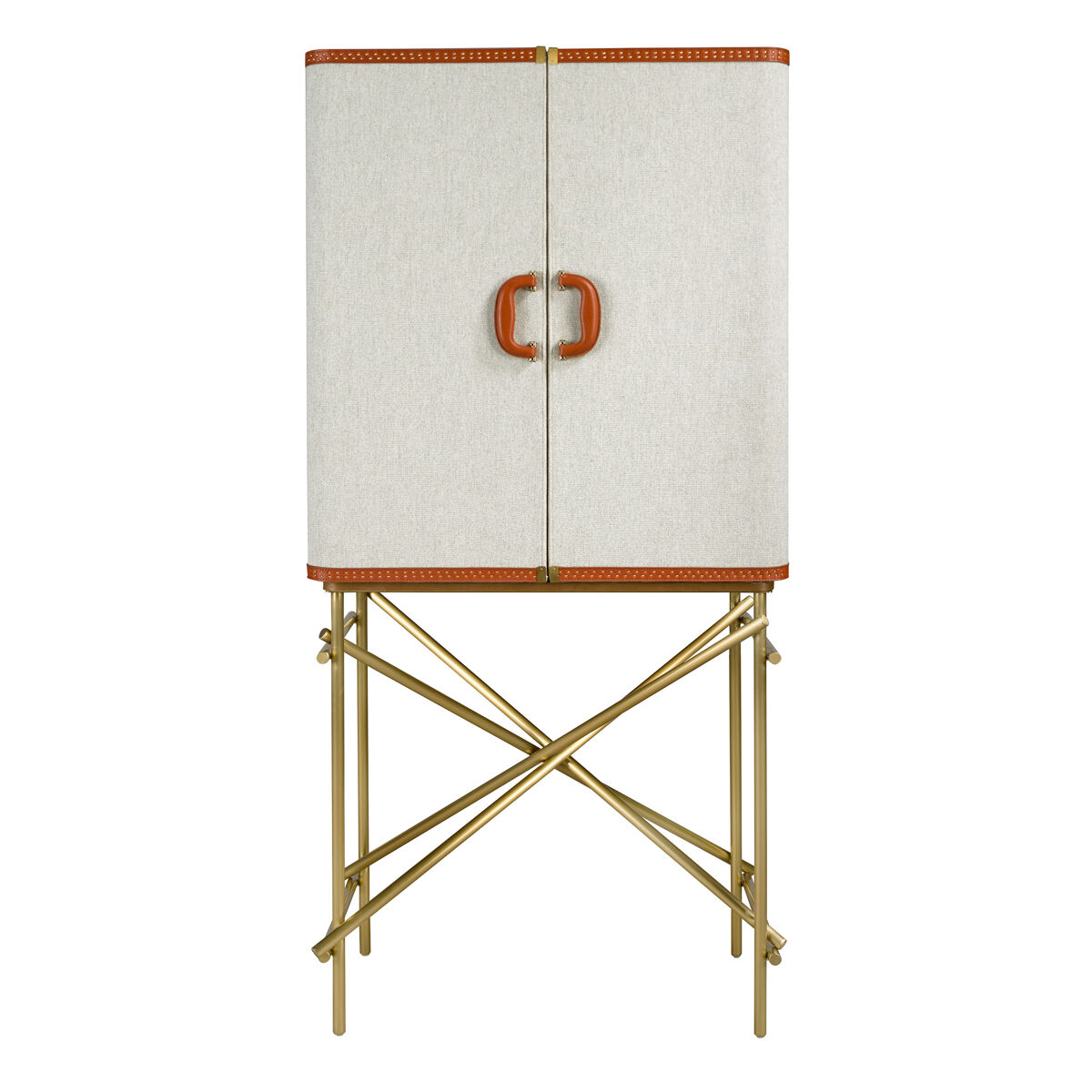 ANGEL CERDA Aparador alto tela y acero pulido 82