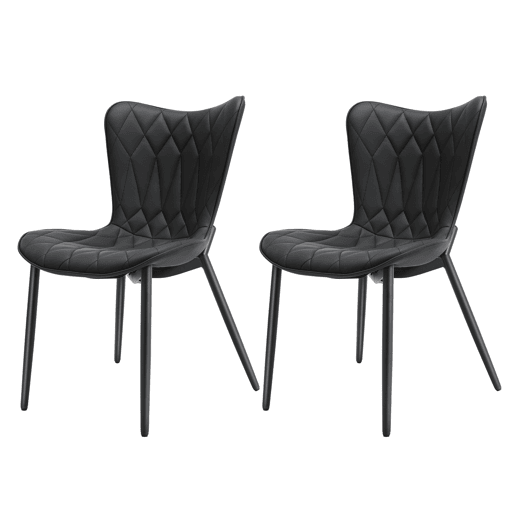 Lote de 2-Seats HOMEMIYN, Design em Resistance Simili Leather, Elegância Moderna e Robustez em Preto