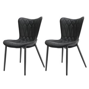 Lote de 2-Seats HOMEMIYN, Design em Resistance Simili Leather, Elegância Moderna e Robustez em Preto