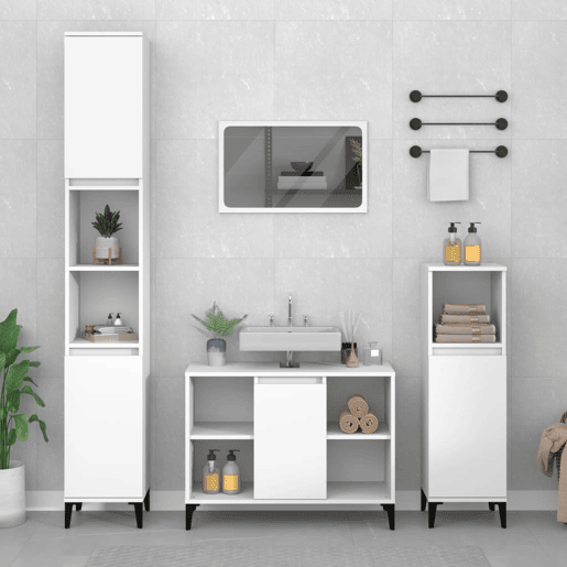vidaXL Armário de lavatório 80x33x60 cm derivados de madeira branco vidaXL Armário de lavatório 80x33x60 cm derivados de madeira branco