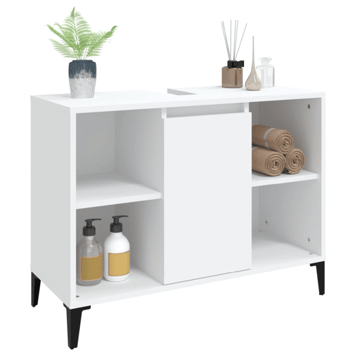 vidaXL Armário de lavatório 80x33x60 cm derivados de madeira branco vidaXL Armário de lavatório 80x33x60 cm derivados de madeira branco