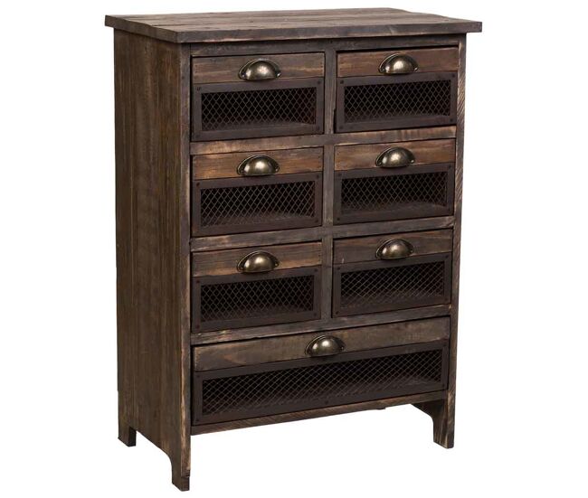 Sinfonier de madera con 7 cajones marrón 59x34x80.5h cm