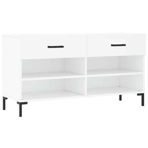 vidaXL Banco sapateira 102x35x55 cm derivados de madeira branco vidaXL Banco sapateira 102x35x55 cm derivados de madeira branco