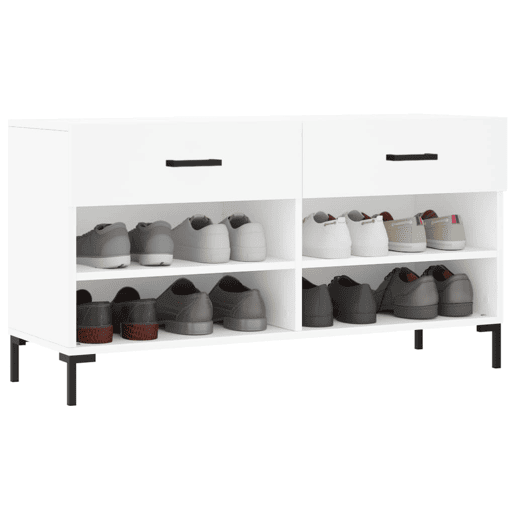 vidaXL Banco sapateira 102x35x55 cm derivados de madeira branco vidaXL Banco sapateira 102x35x55 cm derivados de madeira branco