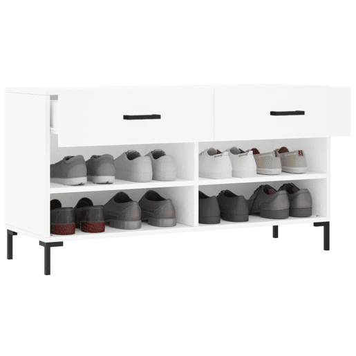 vidaXL Banco sapateira 102x35x55 cm derivados de madeira branco vidaXL Banco sapateira 102x35x55 cm derivados de madeira branco
