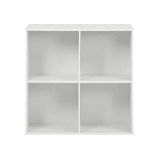 Biblioteca, módulo de armazenamento de 4 compartimentos, Kompo, Branco, 70x35x70 cm