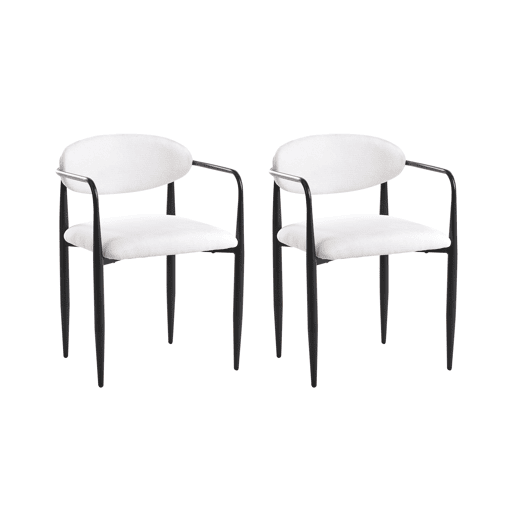 Conjunto de 2 cadeiras de jantar TANEVIK Tecido Branco creme