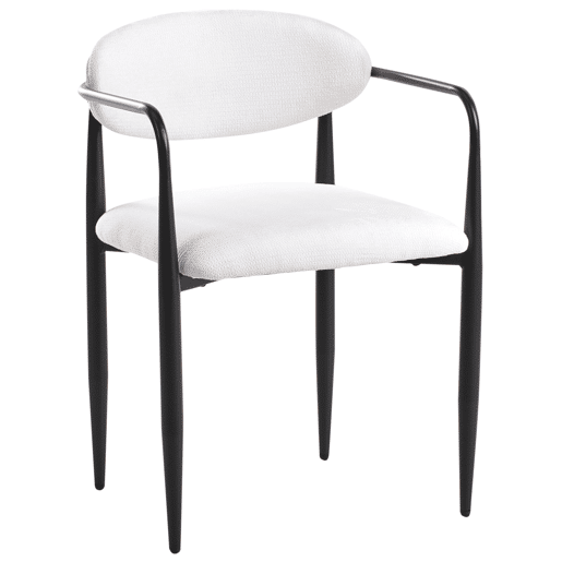 Conjunto de 2 cadeiras de jantar TANEVIK Tecido Branco creme